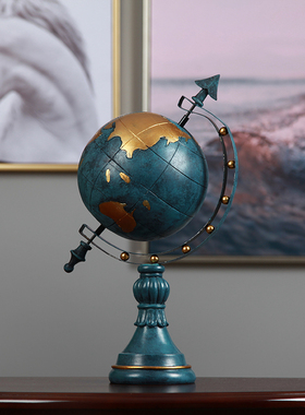 美式北欧地球仪装饰品欧式创意小书房酒柜摆件办公室家居客厅摆设