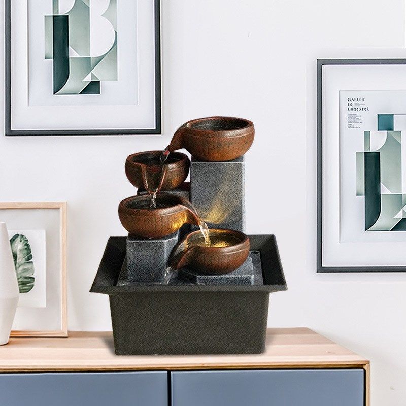 小型流水喷泉客厅玄关循环水桌面加F湿器招财风水轮办公室装饰摆,家居饰品,流水摆件,淘宝优惠券,粉丝福利购,淘宝优惠卷