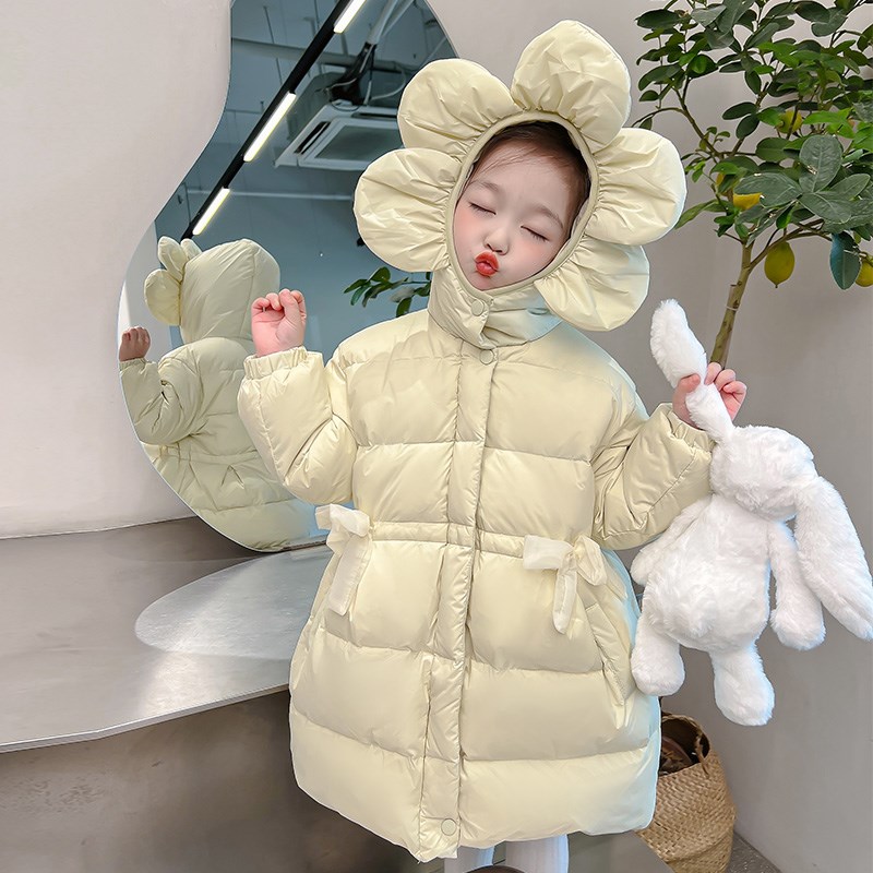 女童羽绒服冬季2024新款儿童冬装加厚外套小童洋气女Y宝棉服中长