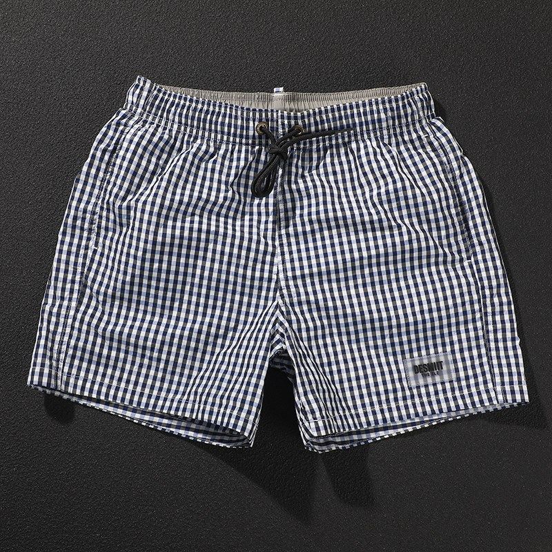 新款男士夏季休闲短裤格纹健身速C干沙滩裤泡温泉度假旅行气质满,男装,休闲裤,淘宝优惠券,粉丝福利购,淘宝优惠卷