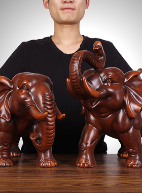 大象摆件一对 风水欧式招财象家居客厅电视柜装饰品 新房乔迁礼品