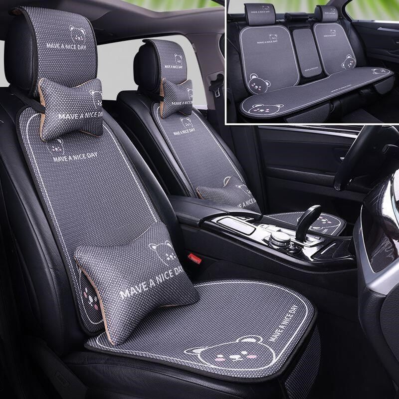 汽车坐垫四季通用卡通夏季冰丝y透气座垫凉垫车垫布艺车内座椅通,居家布艺,美臀垫/保健坐垫,淘宝优惠券,粉丝福利购,淘宝优惠卷