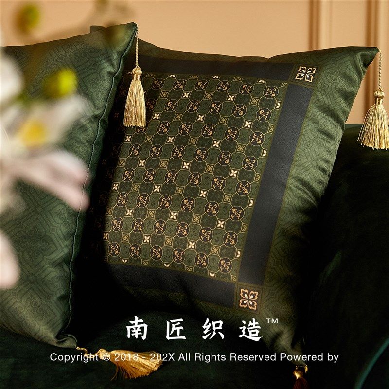 南匠新中式抱枕靠垫客厅红木沙发床头汽车靠枕中国风办公室腰枕垫