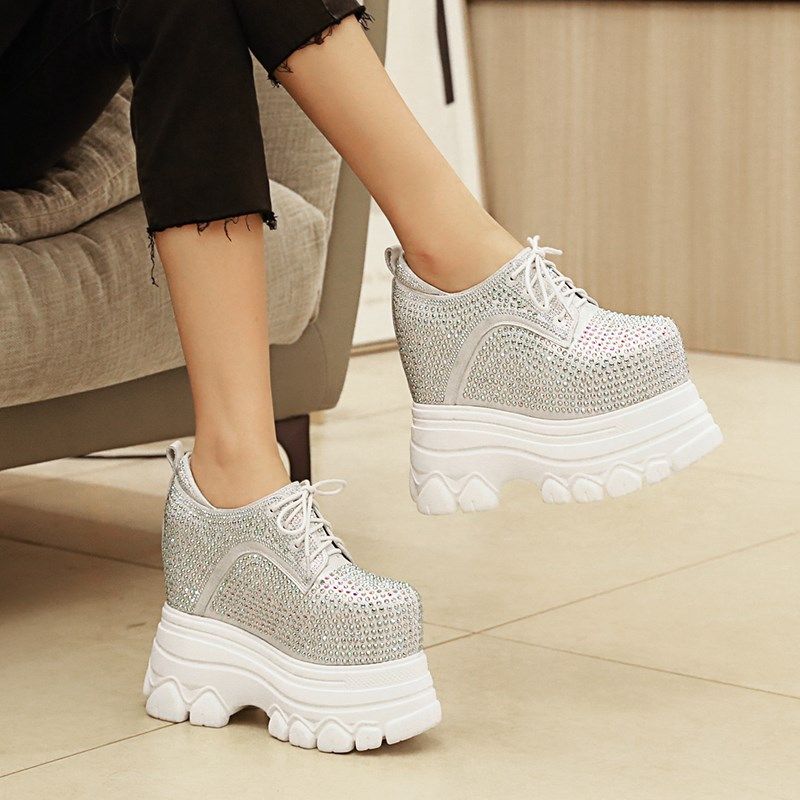 16cm内增高超高跟鞋厚底坡跟小个子平底单鞋女春款透气松糕休闲鞋,女鞋,松糕（摇摇）鞋,淘宝优惠券,粉丝福利购,淘宝优惠卷