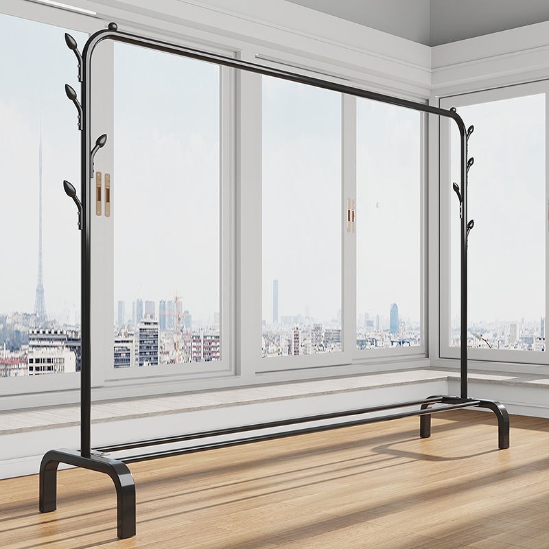 晾衣架落地立式家用卧室挂衣架简易衣柜衣帽架晾衣杆挂衣服鞋架子