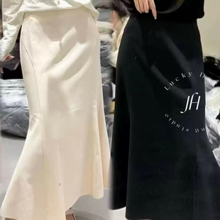 LM重磅欧货立体剪裁气质小女人味鱼尾半身裙31919