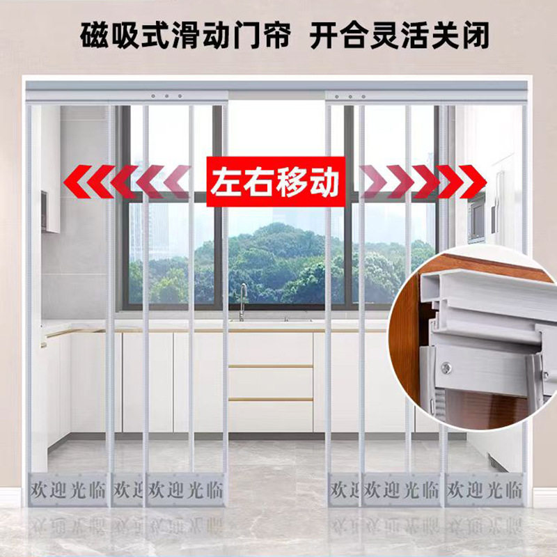 可平移滑动PVC推拉折叠磁