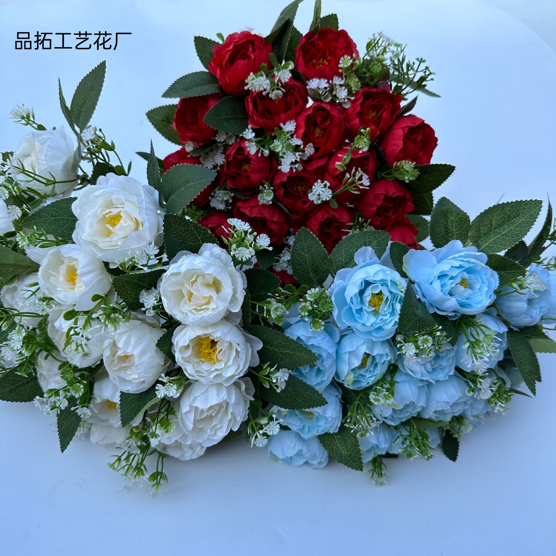 仿真18头玲珑牡丹婚礼桌