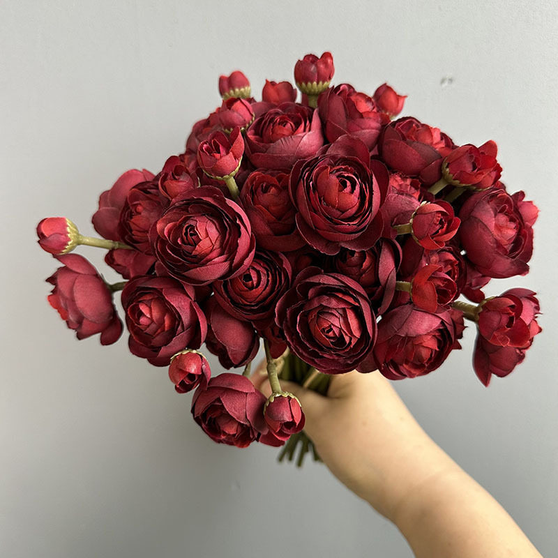 仿真迷你露莲花束小茶玫