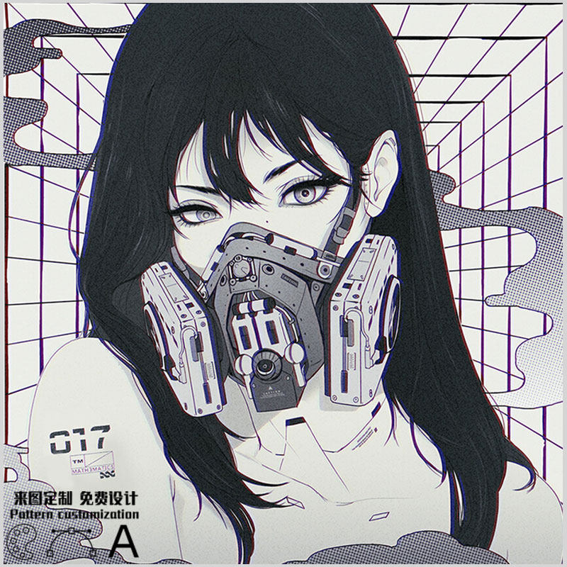 夏季新款t恤赛博朋克未来感机械人改造美少女短袖情侣装上衣纯棉