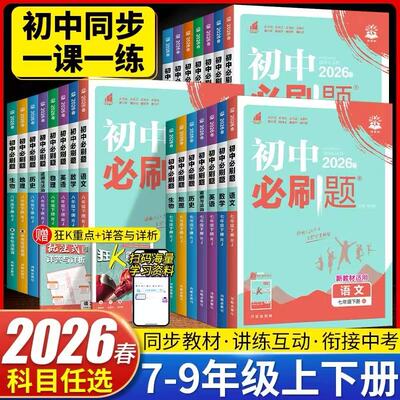 武汉发货初中必刷题七八九年级