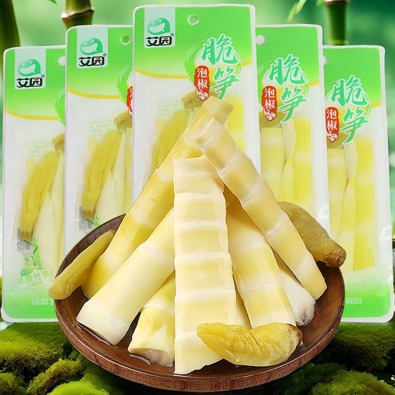 艾园脆笋泡椒脆笋竹笋酸辣笋尖开袋笋片山椒即食小包网红休闲零食
