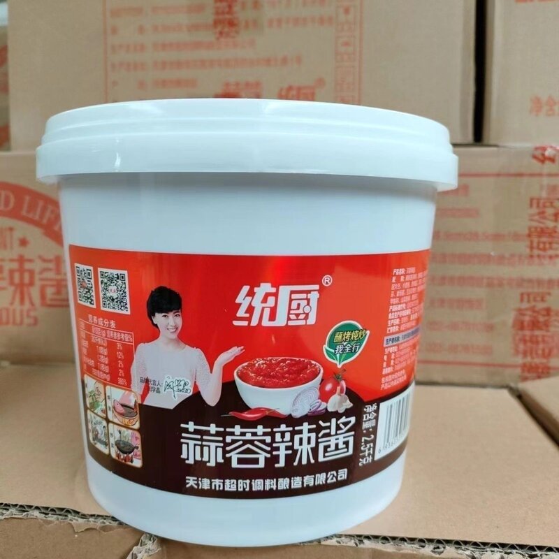 统厨天津蒜蓉辣酱桶装2.5千克商用烤肉香辣专用辣椒酱烧烤面酱
