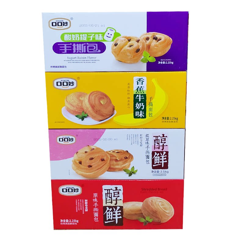 口口妙 手撕早餐面包醇鲜提子香蕉牛奶天然酵母面包美味实惠可口