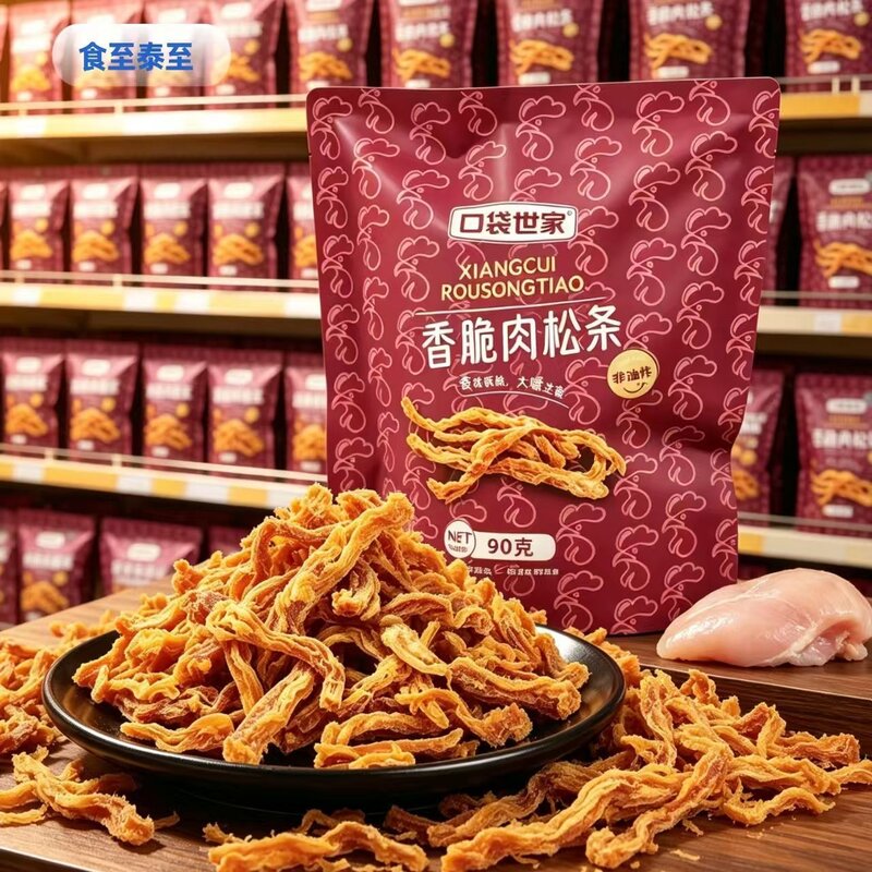 香脆肉松条鸡肉条肉干携带方便速食即食美味学生宿舍休闲小零食
