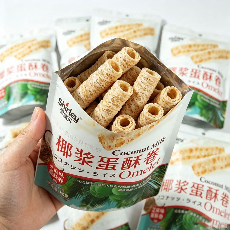 奶香椰浆蛋酥卷酥脆鸡蛋卷居家办公零食网红小吃独立袋装整箱囤货