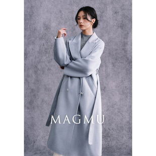 山羊绒外套25年秋冬新款 羊毛双面呢大衣女中长款 弥川 麦格牧