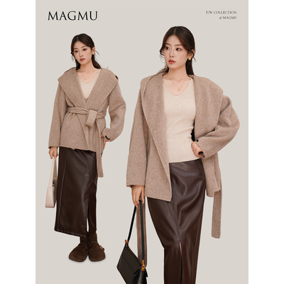 麦格牧【觅初】羊毛双面呢大衣女中长款羊驼毛外套2025年秋冬新款