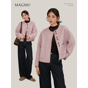 麦格牧【听岚】羊毛双面呢大衣女中长款骆驼绒外套2025年秋冬新款