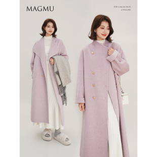 麦格牧【梦续】100%绵羊毛 双面呢大衣小个子秋冬中长款毛呢外套