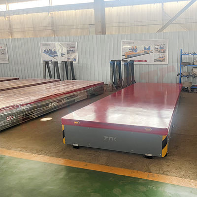 大台面无轨电动平板车 遇人停止失电抱死 舵轮转向原地旋转无轨车