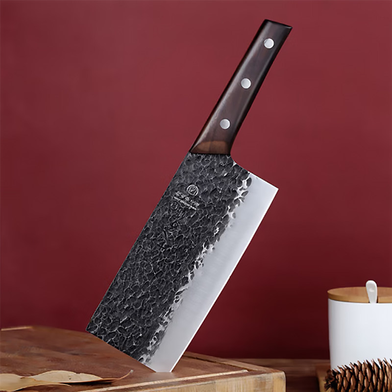 十八子作菜刀 传统手工锻打菜刀 紫檀木刀具 本源切片刀S2105-B