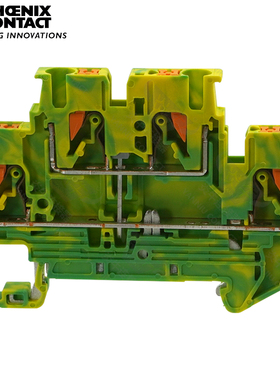 凤凰原装菲尼克斯导轨式连接器直通式接地端子PTTB2.5-PE 3210596