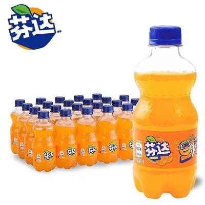可口可乐300ml*12瓶经典款芬达橙味气泡水迷你小瓶装碳酸饮料汽水