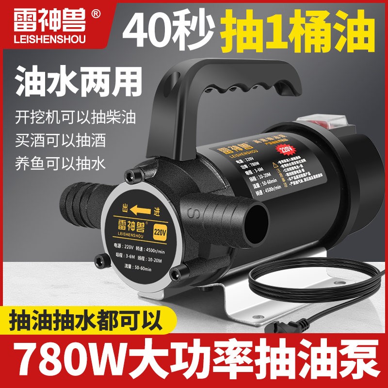 油水两用电动抽油泵12V24V220V伏直流高压水泵柴油泵加油机抽油器