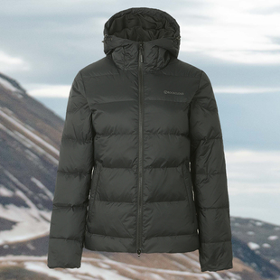 岩云宽松版型轻盈饱满抵御严寒连帽设计休闲户外女式面包羽绒服