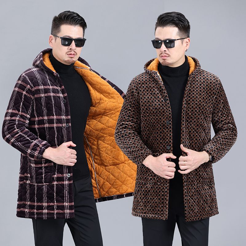 四川省服大褂工作服男士加绒加厚长袖棉袄围裙防尘罩衣棉服外套男