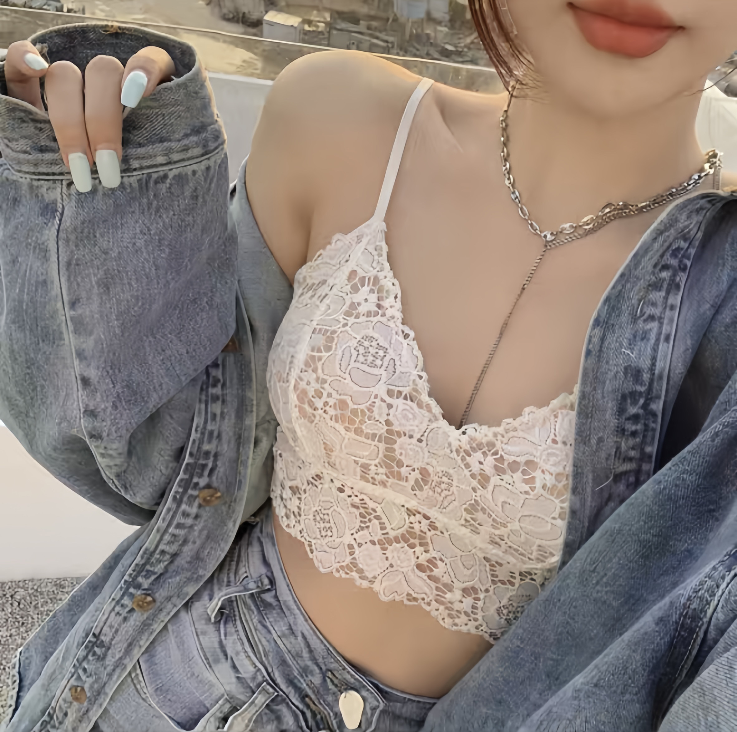 蕾丝女性感抹胸夏季百搭短款背心