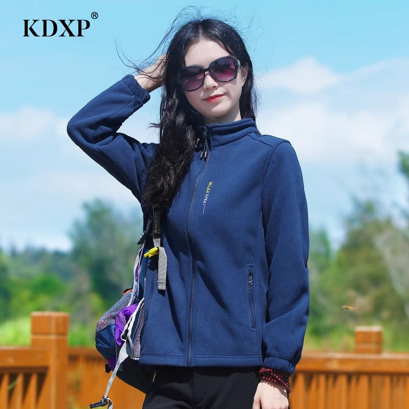 时尚抓绒衣女内胆加绒加厚防寒保暖立领卫衣开衫摇粒绒外套冲锋衣