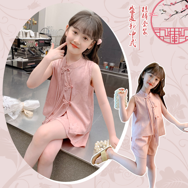 童装女童夏套装2025简约衣服小众夏季中大童复古搭配超好看女生