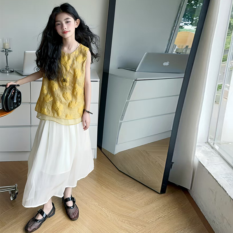 女童国风套装高级感网红高端改良流行小众复古夏天舒服潮宝超美
