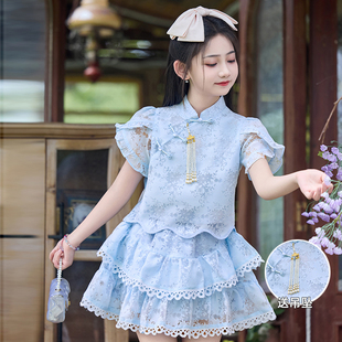 套装 女童夏季 夏天ins风淑女舒服休闲夏日小众简约春夏甜美潮款