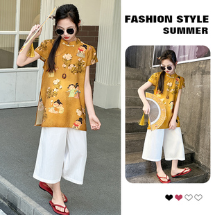 女童无袖 女孩 背心套装 甜美高级感舒服搭配高端夏日夏新休闲潮装