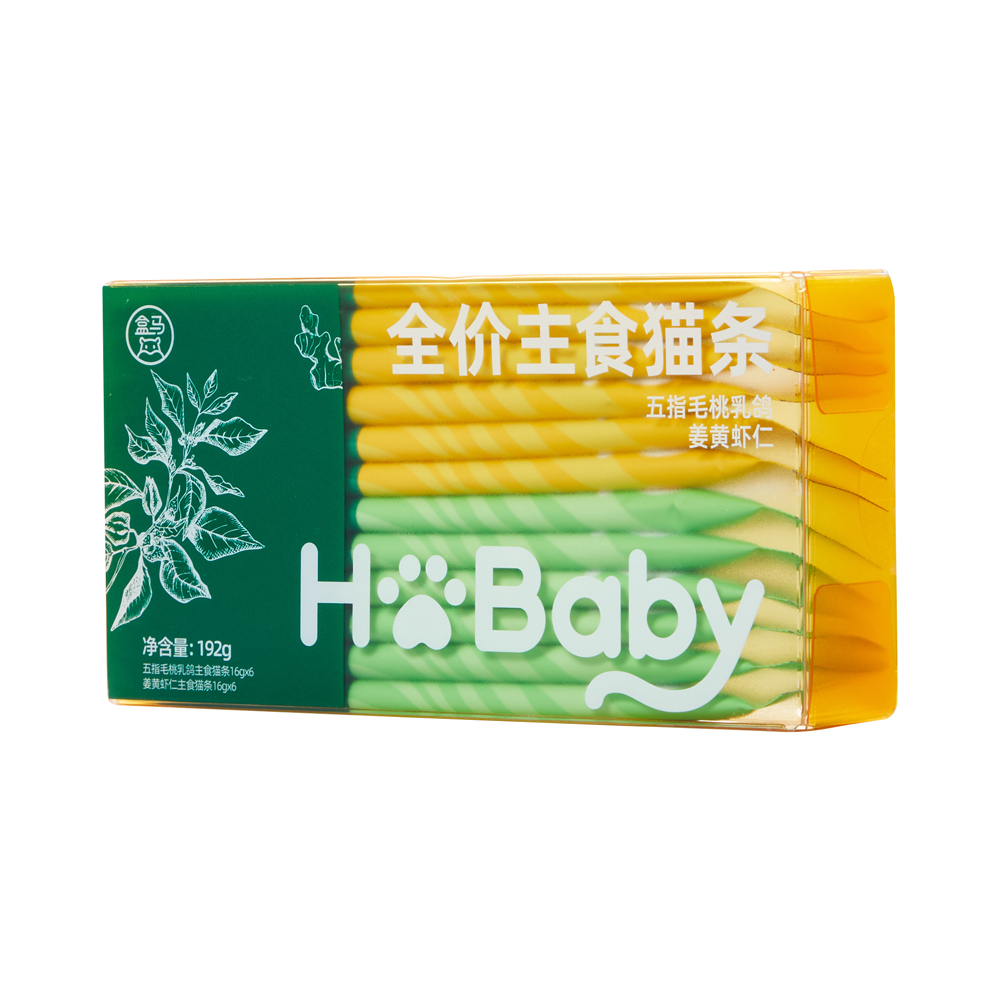 盒马 全价主食猫条混合装(五指毛桃乳鸽+姜黄虾仁)  192g