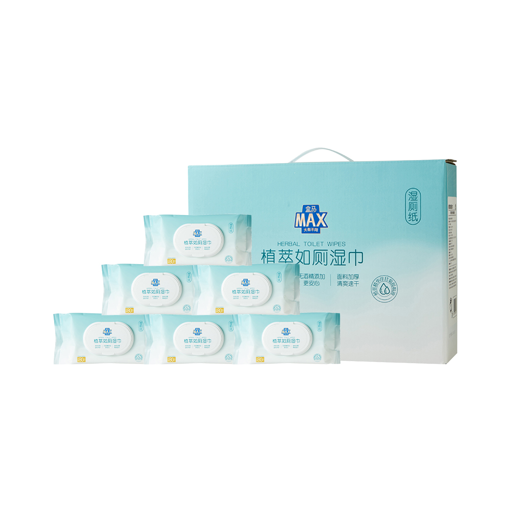 盒马MAX  植萃如厕湿巾 80片*6包EDI纯水过滤不含酒精无荧光剂