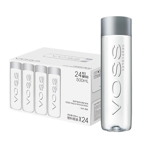 芙丝(VOSS) 饮用天然矿泉水 500ml*24瓶低钠弱碱饮用水