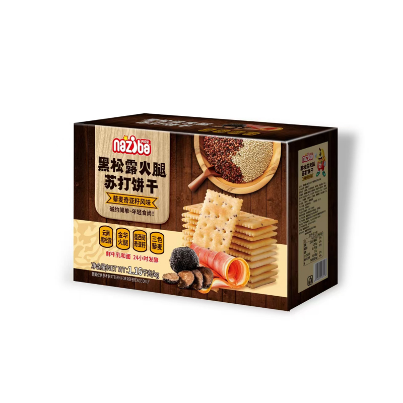 盒马优选 NIZIBA纳滋宝黑松露火腿苏打饼干1.16kg咸味饼干