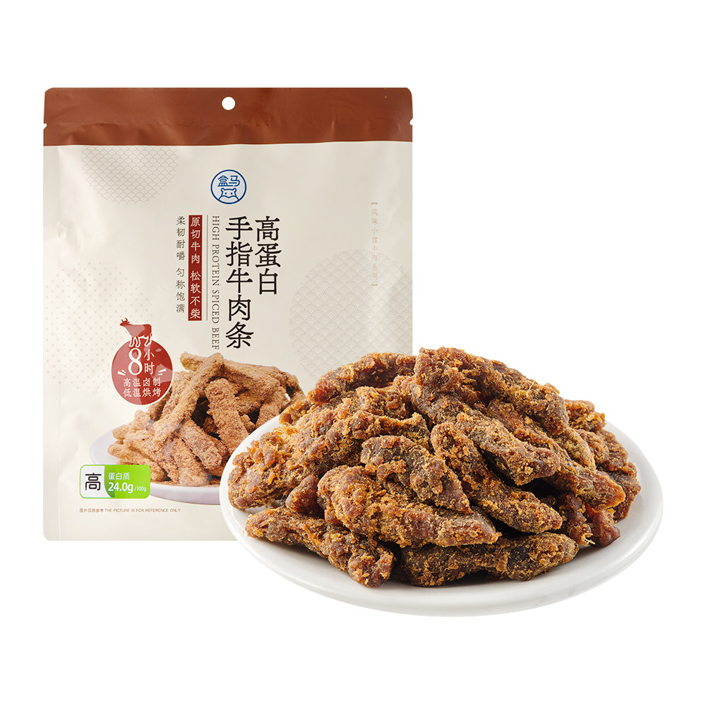 盒马 高蛋白手指牛肉条 200g图片