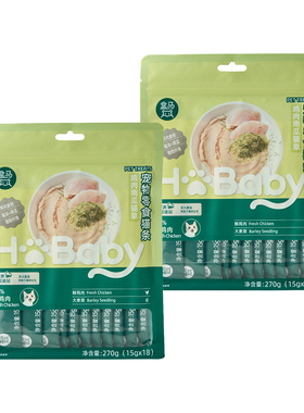 盒马 宠物零食 猫条鸡肉南瓜猫草 270g*2袋共36支