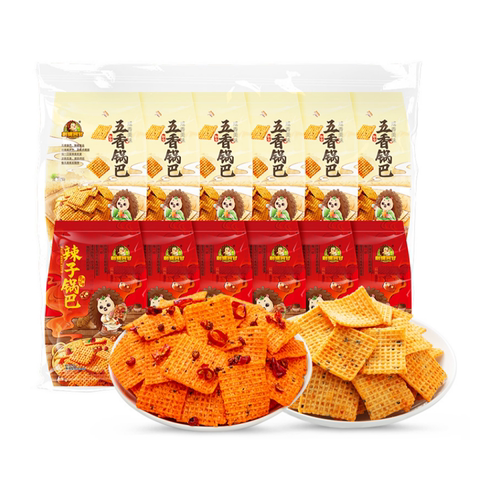 刺猬阿甘 五香锅巴+辣子锅巴 40g*12袋