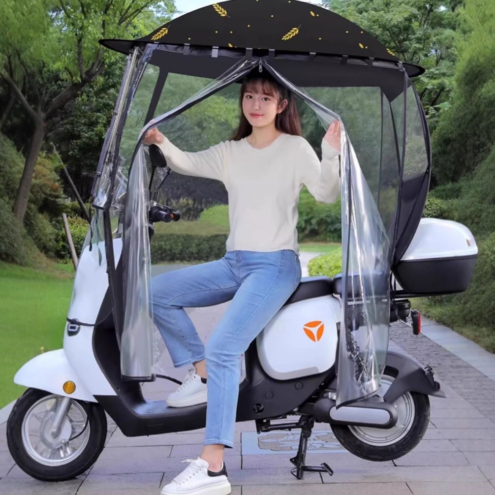 电动车挡雨棚篷防晒挡风罩雨帘电瓶车摩托车新款遮阳伞防雨罩雨罩