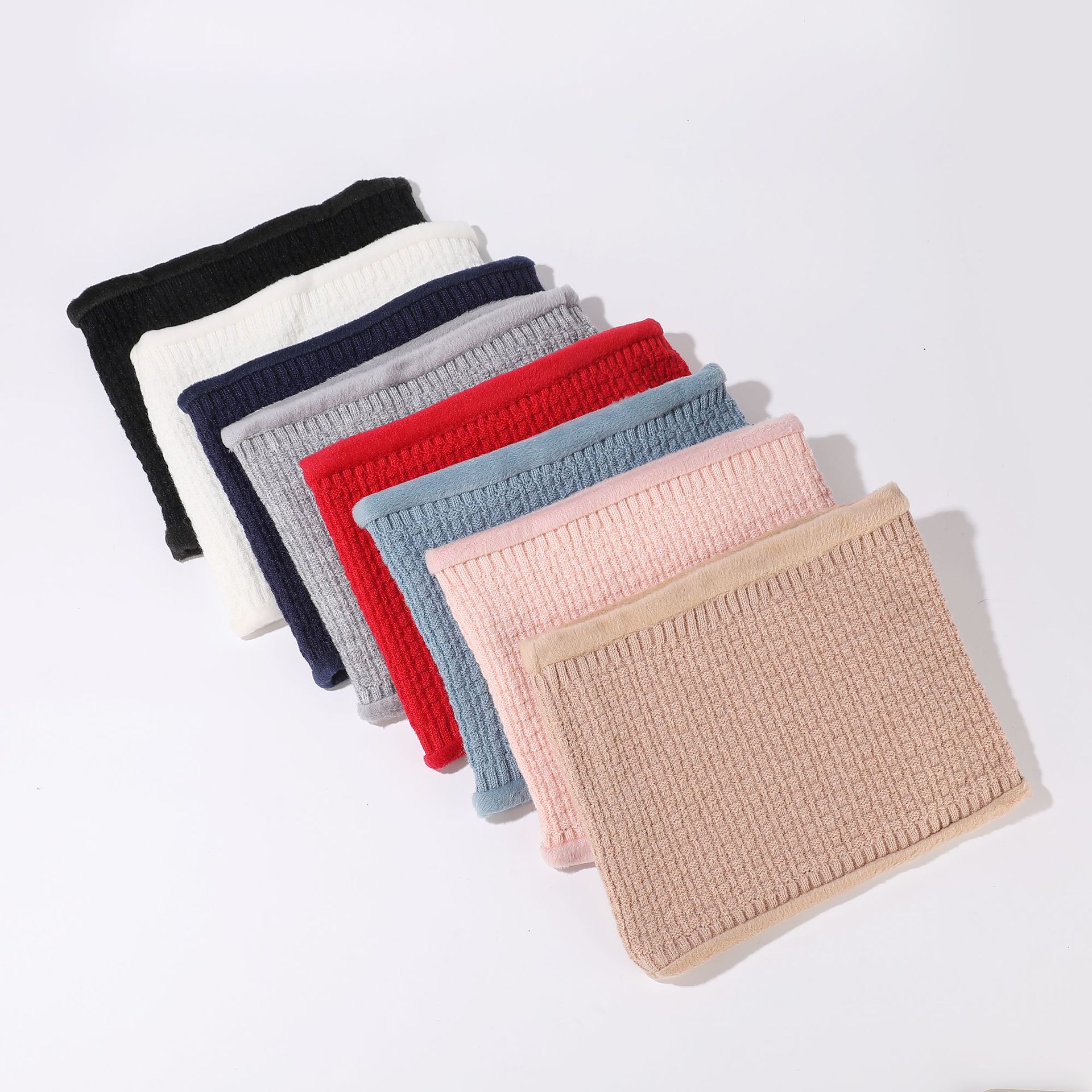 2024韩版加厚围脖女士甜美百搭防寒面罩纯色加绒脖套男防风保暖