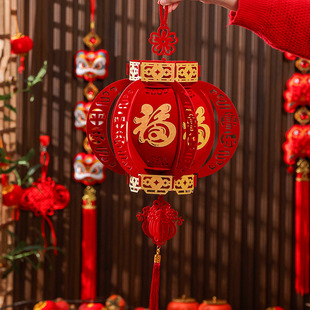 2026新款大红福字灯笼绒布过年春节新年装饰户外室内场景布置阳台