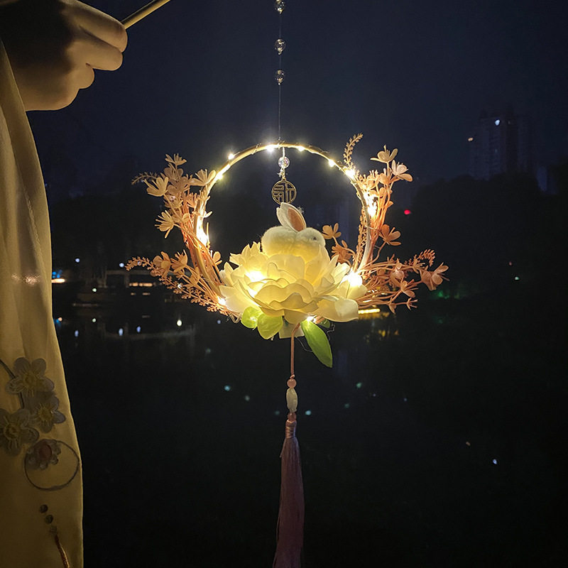 元宵春节新年发光花灯亲子汉服DIY手工手提羽毛竹圈灯笼沙龙材料,节庆用品/礼品,灯笼材料包,淘宝优惠券,粉丝福利购,淘宝优惠卷