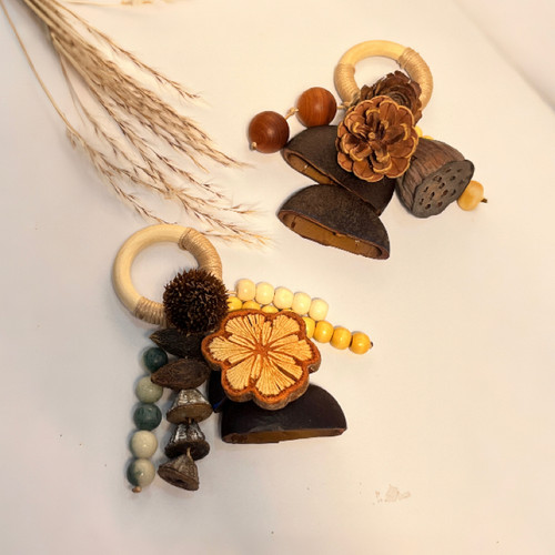 中药果壳风铃diy材料包手工制作音束手摇铃挂件沙龙自制包挂