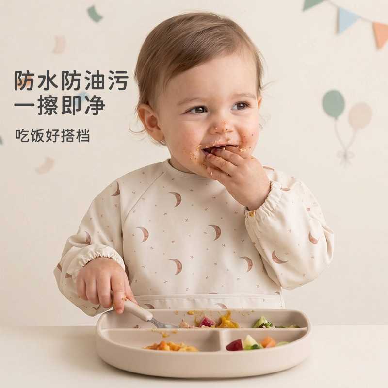 男女宝宝防水罩衣围裙饭兜反穿